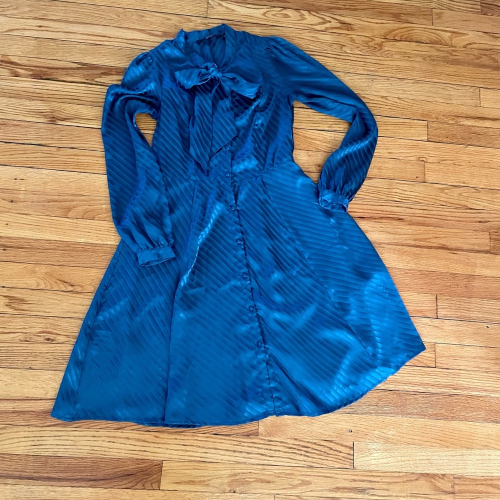 STUNNING 1940s Style Vero Moda Teal Dress